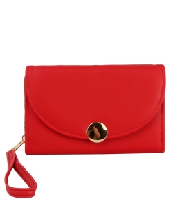 Fashion Flap Wallet Wristlet GLW-0143 RED